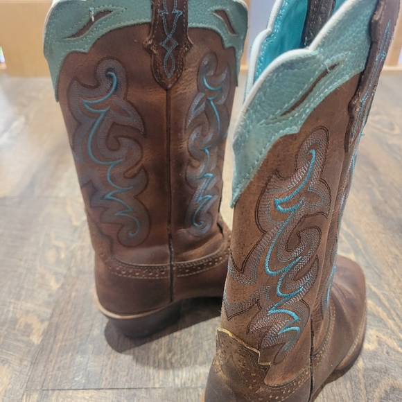 Justin Leather Western Cowboy Boots - Picture 10 of 16